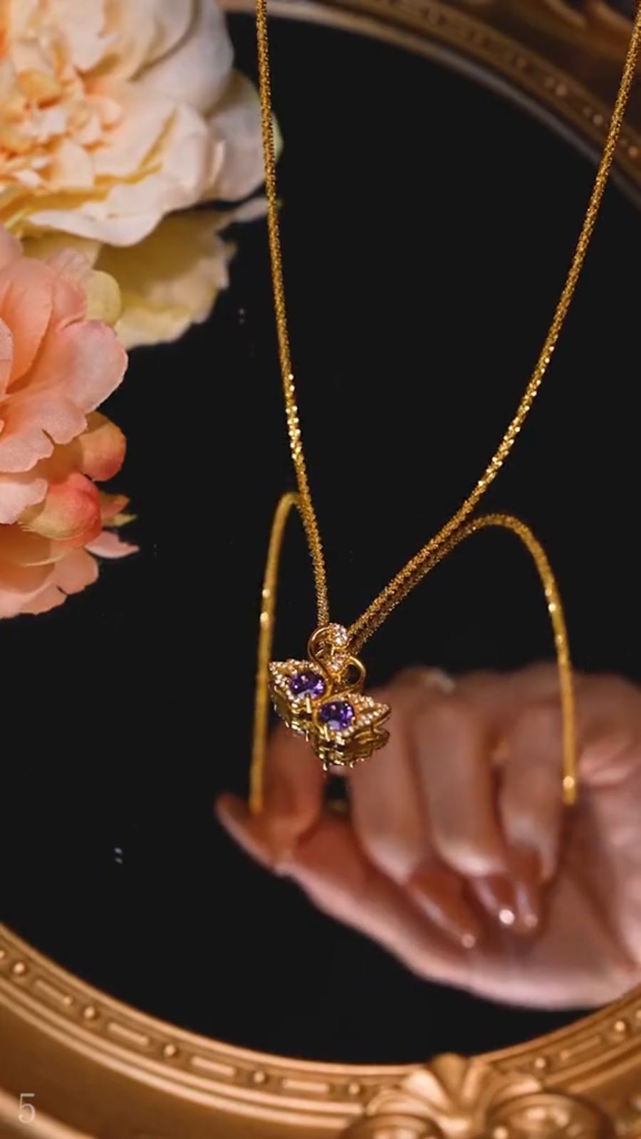 Purple sawan pendent(24k gold plated)